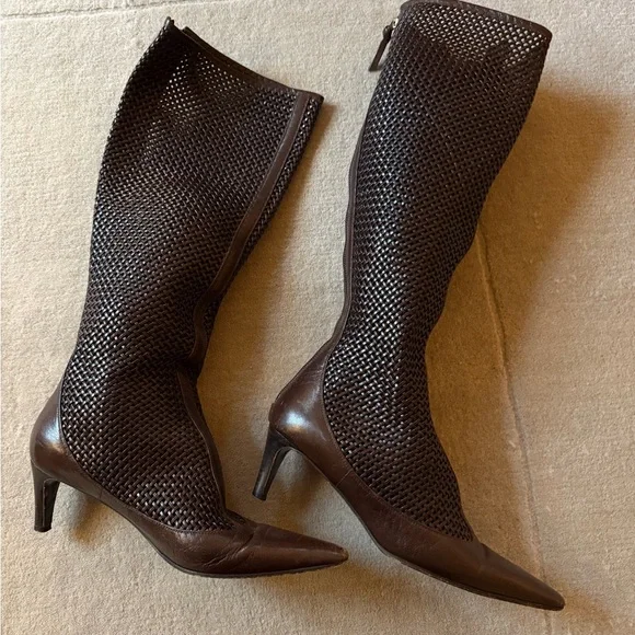 Bottega Veneta Intrecciato Weave Leather Boots - Picture 2 of 15